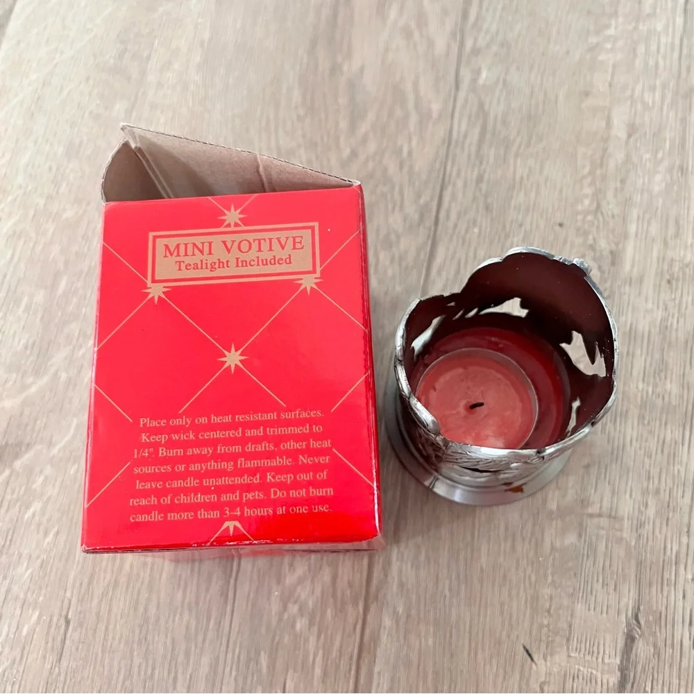 Home For The Holidays Mini Votive Candle Holder Pewter Angles‎